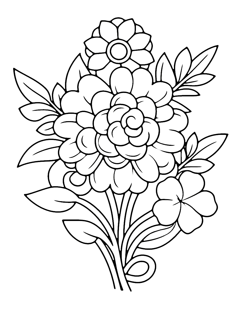 Flower coloring pages free printable sheets