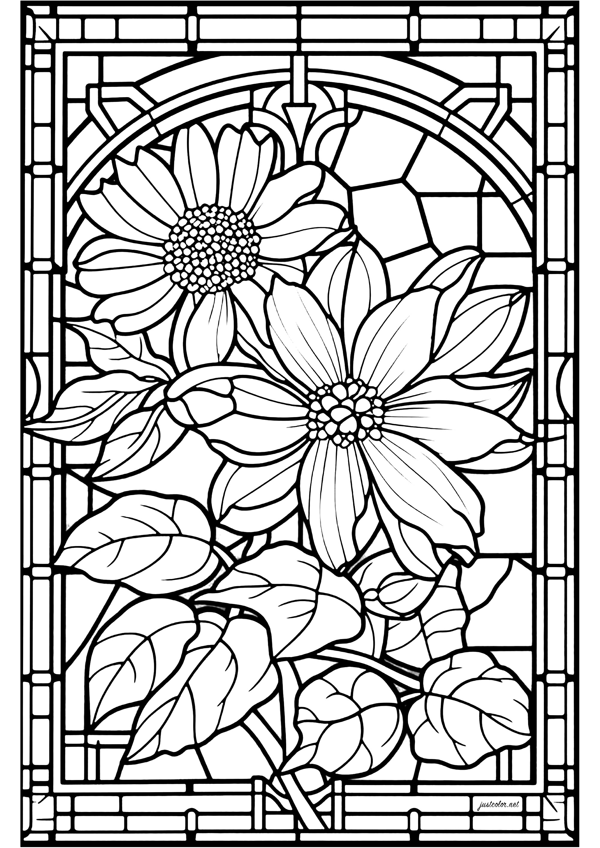 Stained glass flower