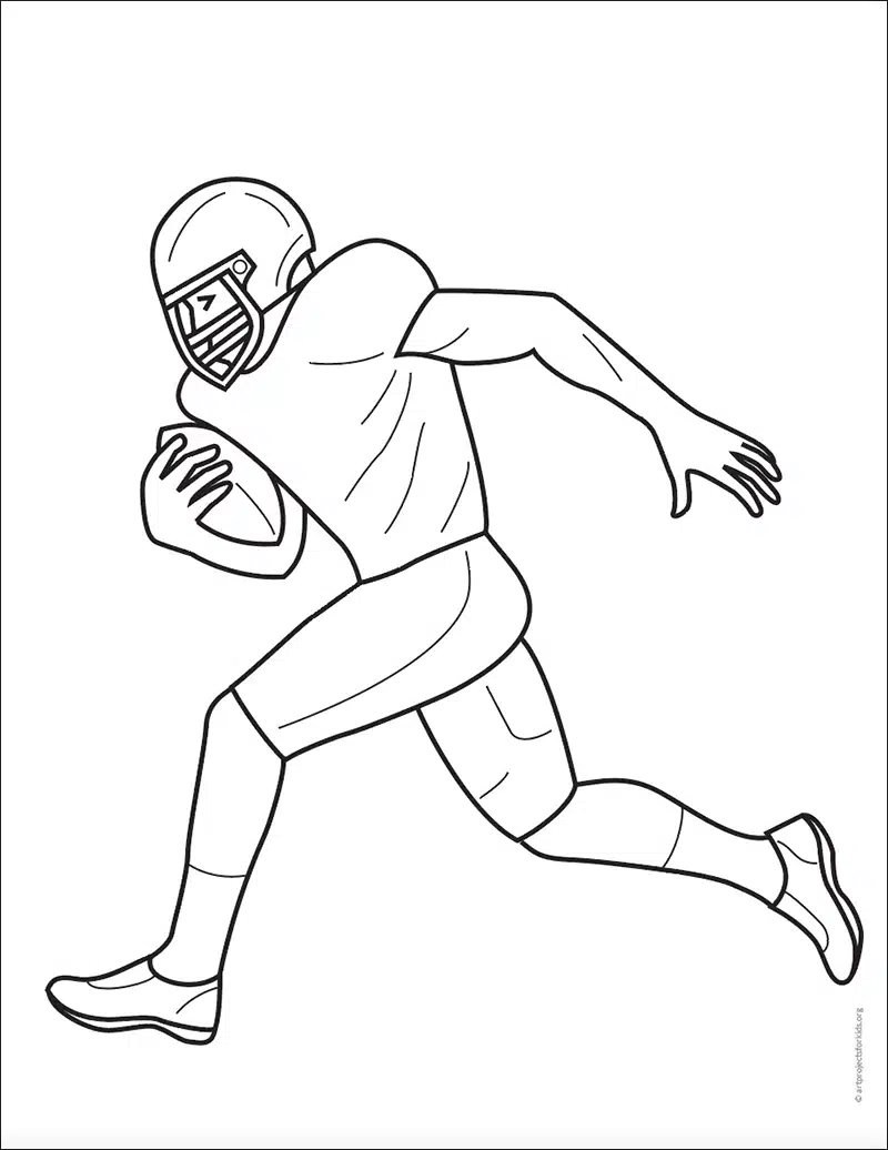 How to draw a football player tutorial football player coloring page