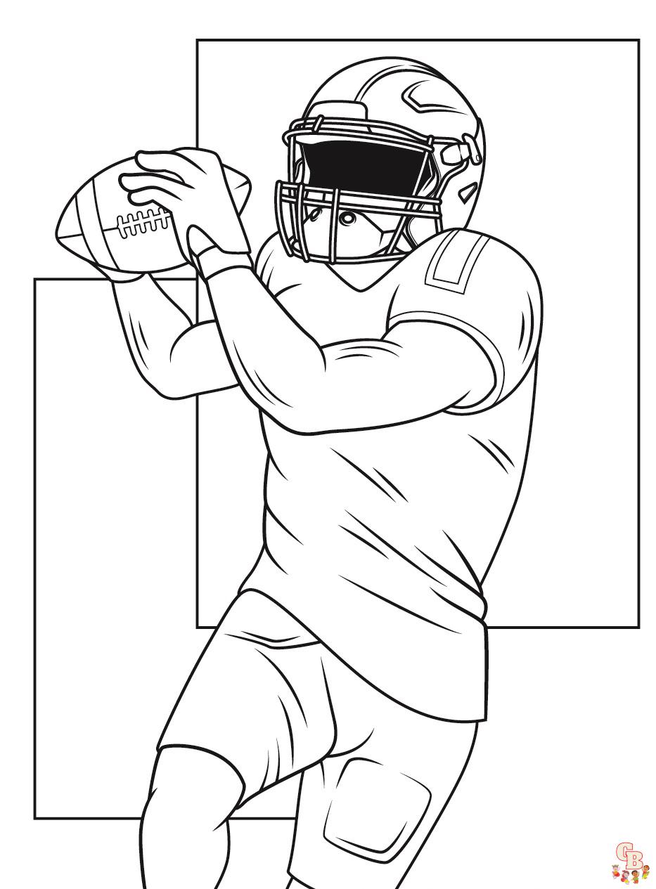 Free football player coloring pages printable and easy for kids