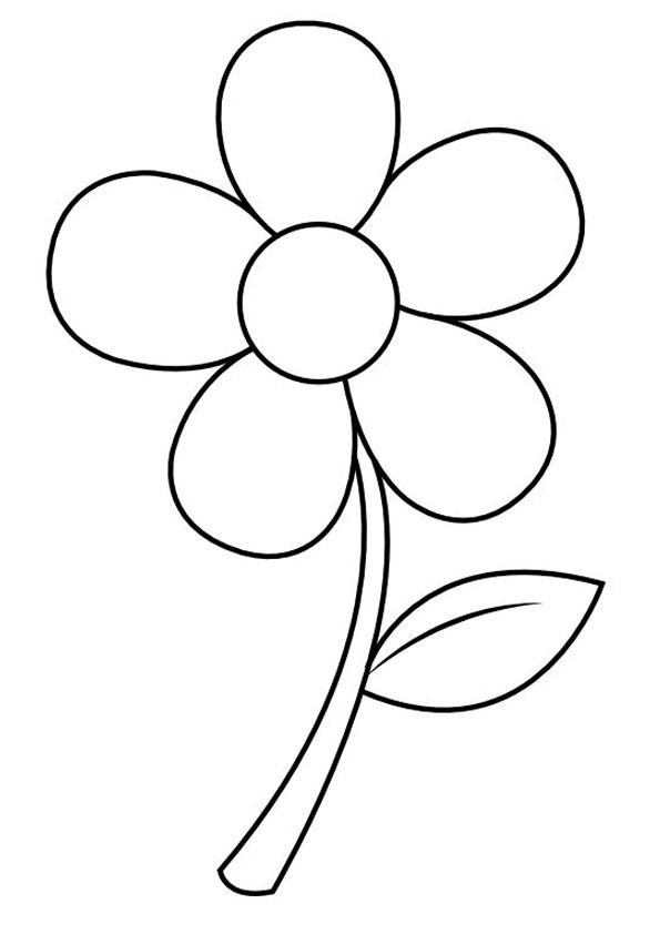 Coloring pages easy flower coloring pages for kids