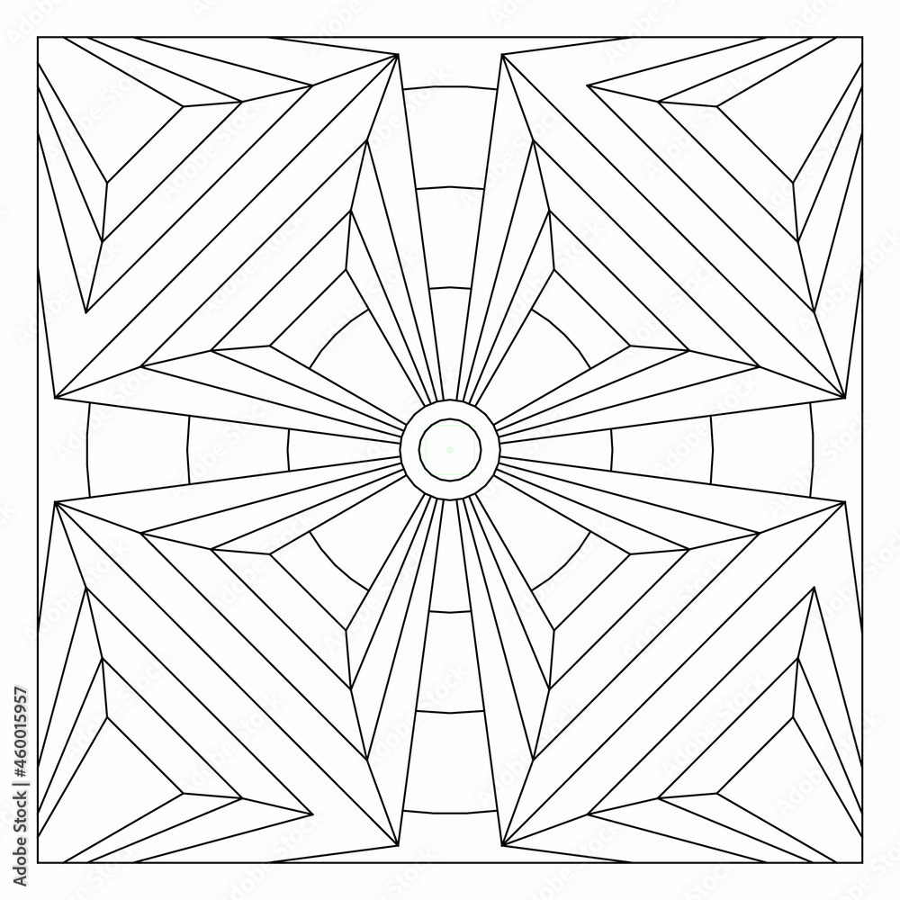 Easy coloring pages for seniors and for adults tile pattern design position of fold rotational symmetry of d shapes with circles in tile square form eps file vector