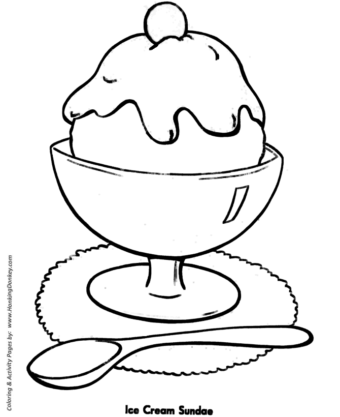 Easy shapes coloring pages free printable ice cream sundae easy coloring activity pages for prek and primary kids