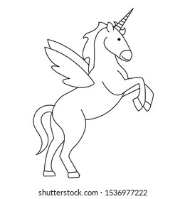 Easy coloring book unicorn printable kids stock illustration