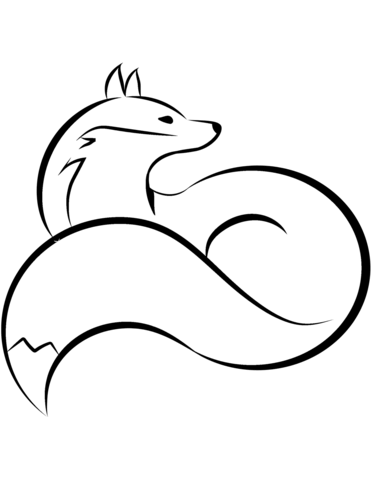 Curled fox coloring page free printable coloring pages