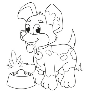 Cute dog coloring fun and easy coloring pages by creativity without borders