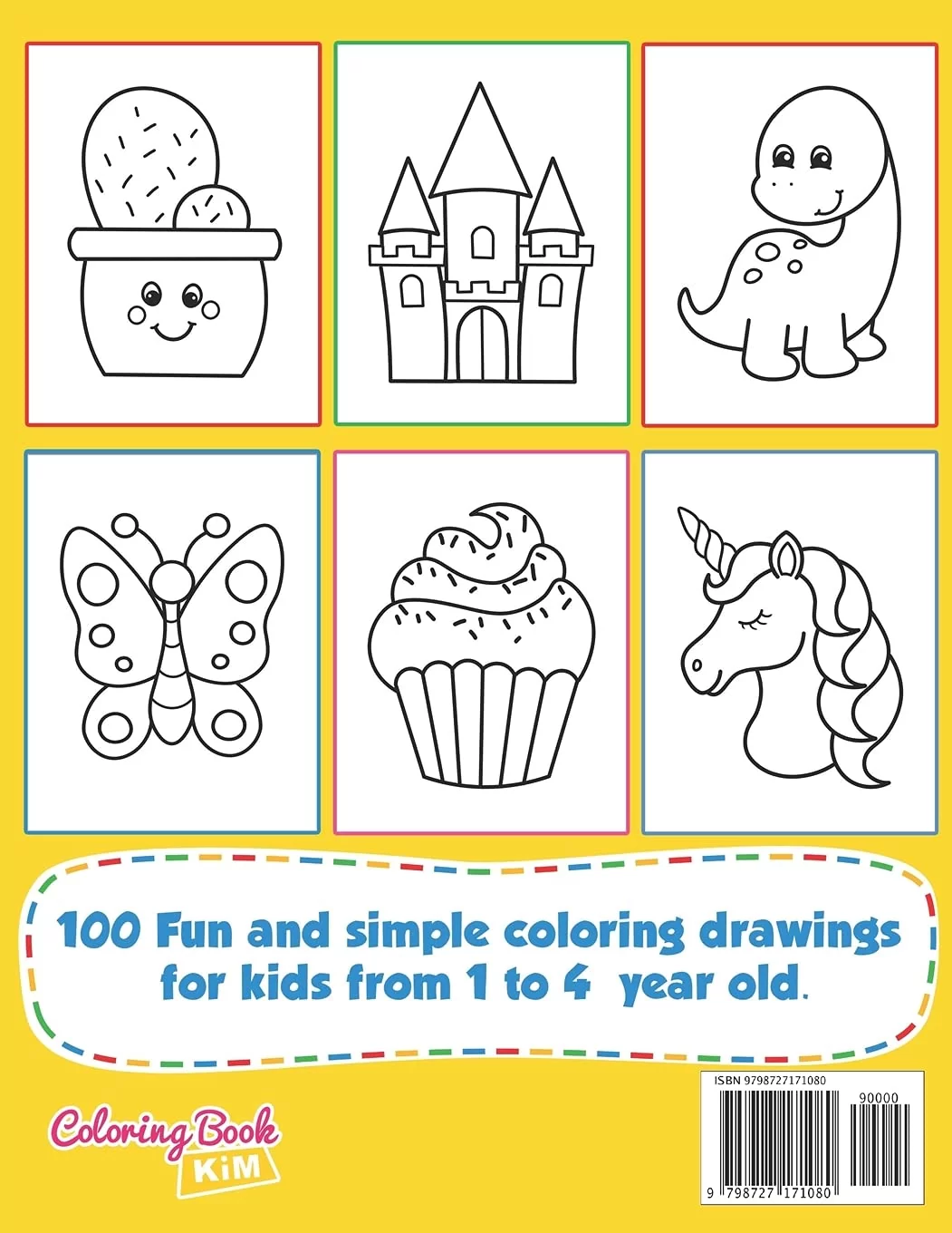 Simple big coloring book for toddler easy and fun coloring pages for kids preschool and kindergarten for kids ages