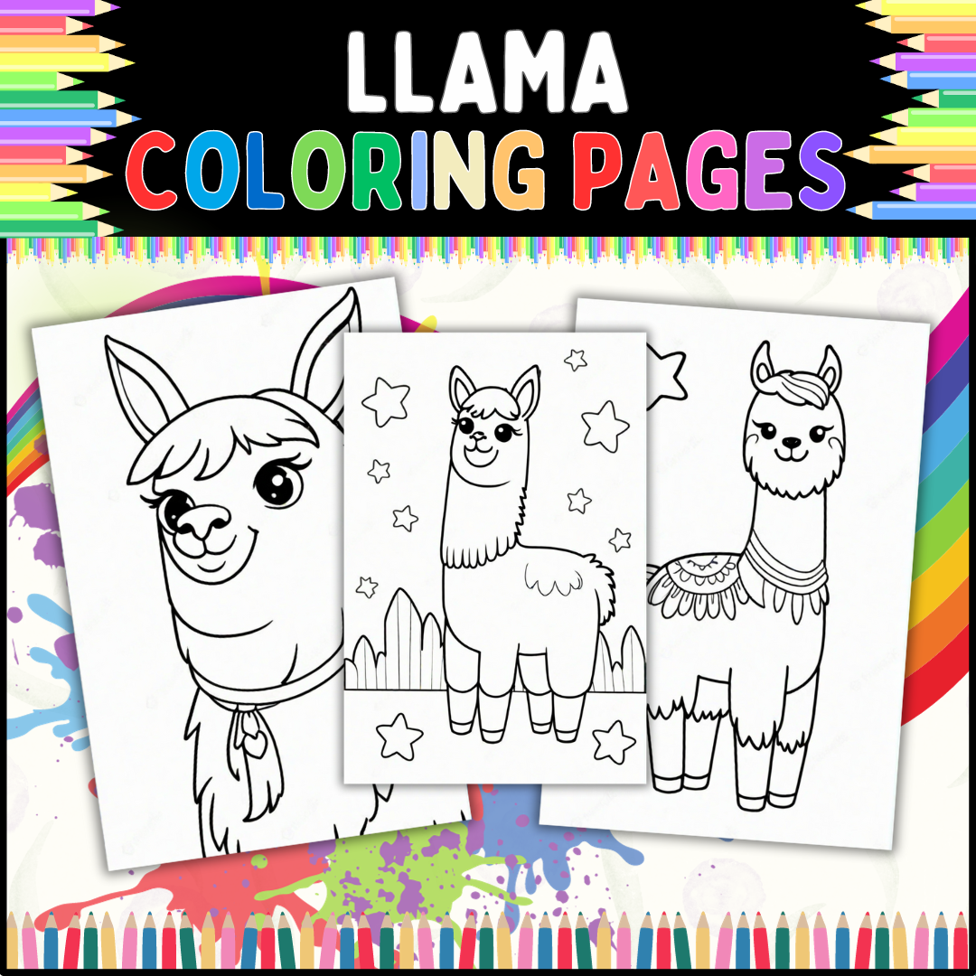 Llama coloring pages easy and fun coloring pages for toddlers and preschoolers made by teachers