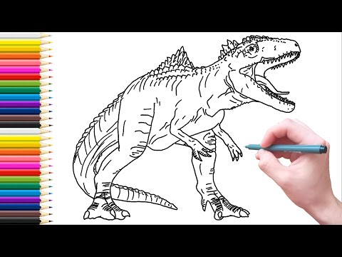 Drawing and coloring giganotosaurus fro jw doinion