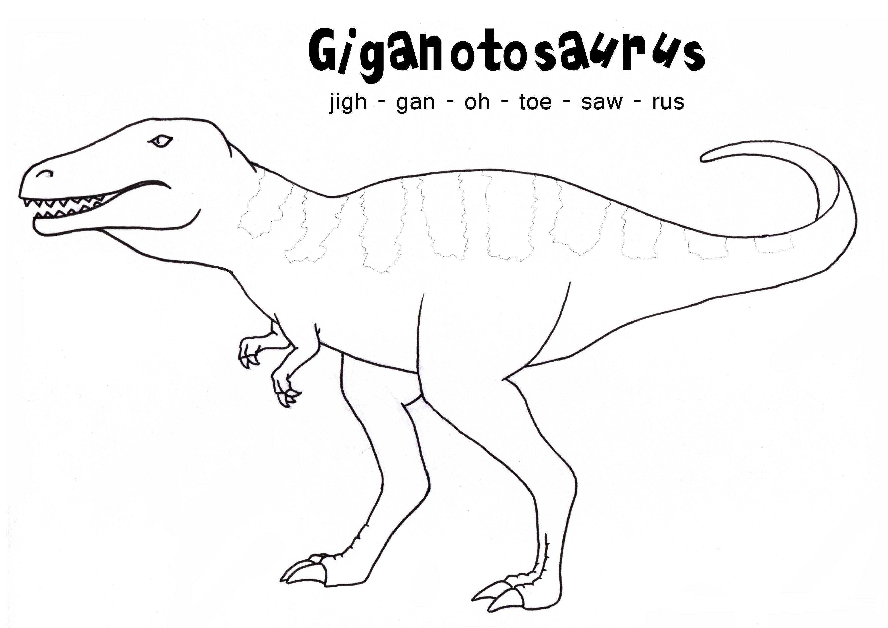 Printable giganotosaurus coloring pages pdf