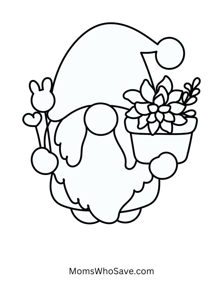 Cute gnomes coloring pages free printables