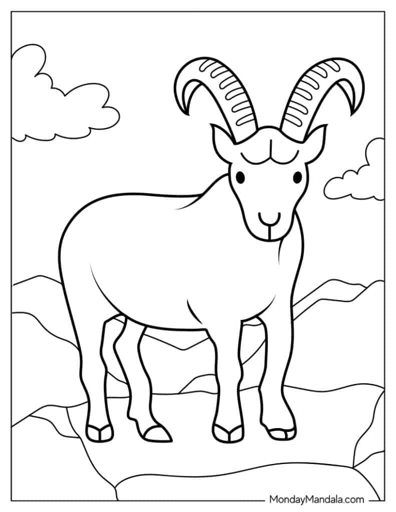 Goat coloring pages free pdf printables