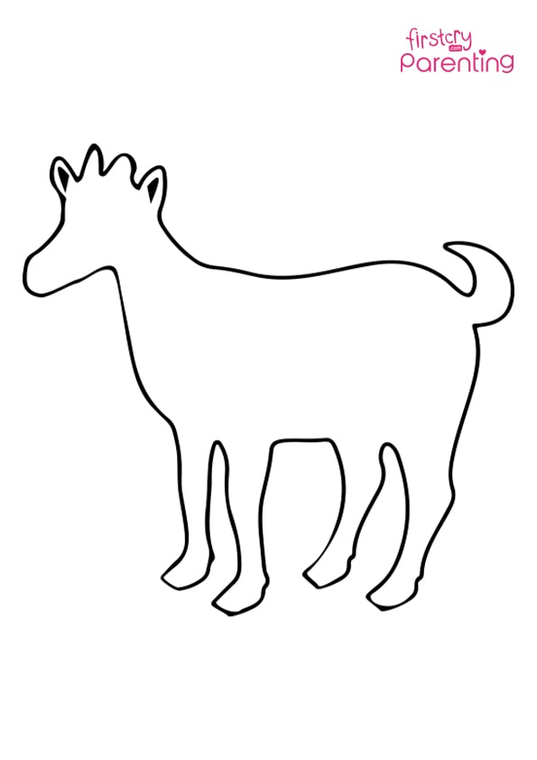 Easy goat coloring page for kids