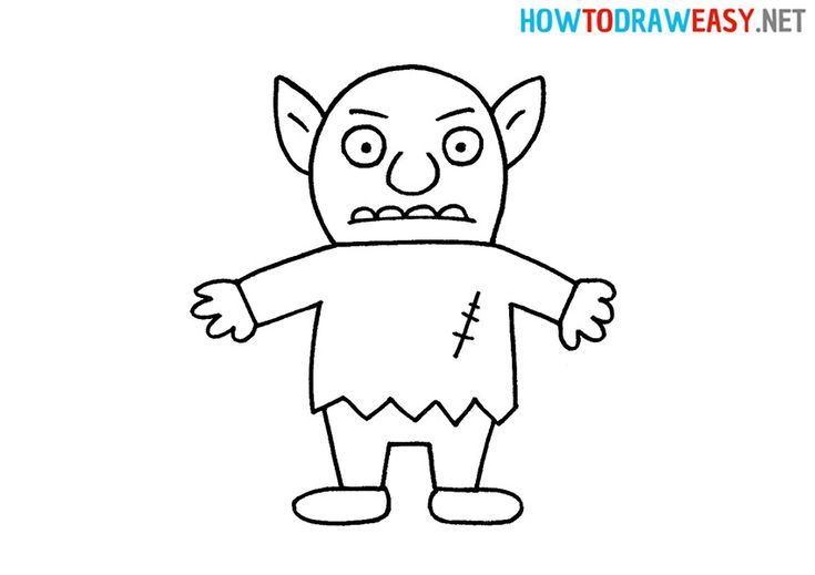 How to draw a cartoon goblin drawings easy drawings elementary drawing