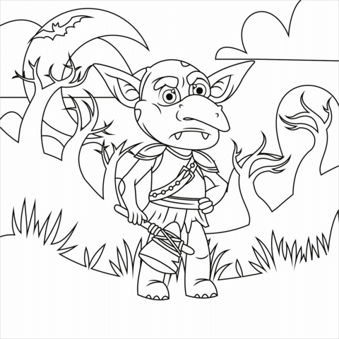 Goblin coloring page free printable coloring pages