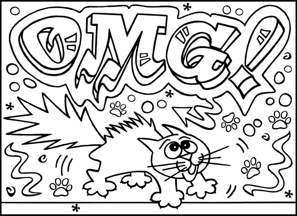 Graffiti coloring pages for teens and adults