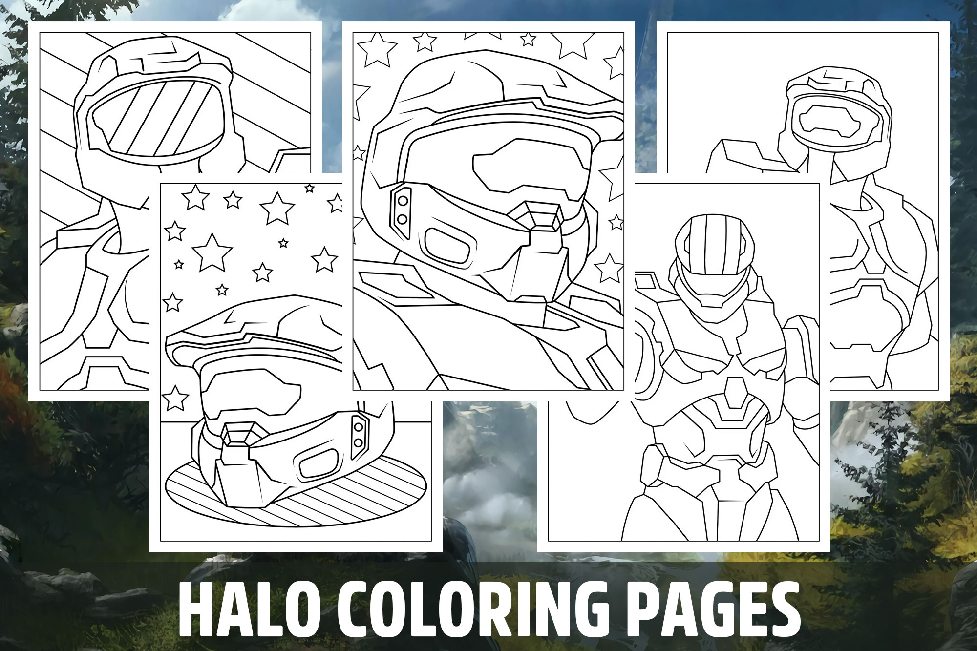 Halo coloring pages for kids girls boys teens birthday school activity made by teachers