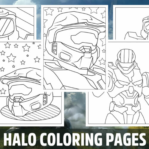 Halo coloring pages for kids girls boys teens birthday school activity made by teachers