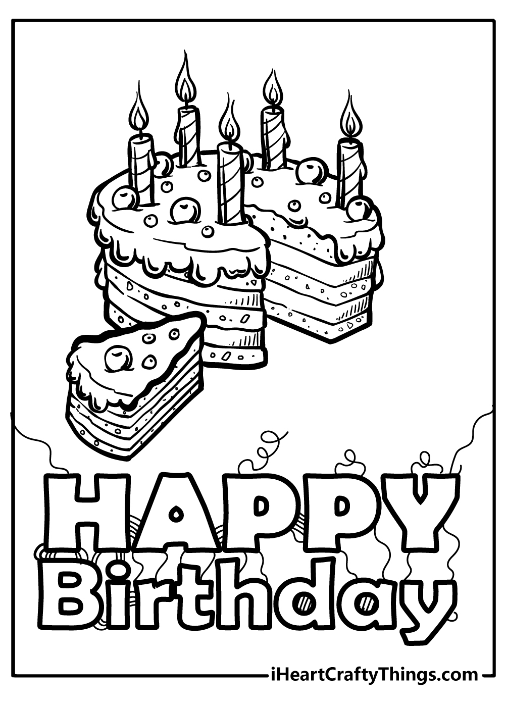 Happy birthday coloring pages free printables