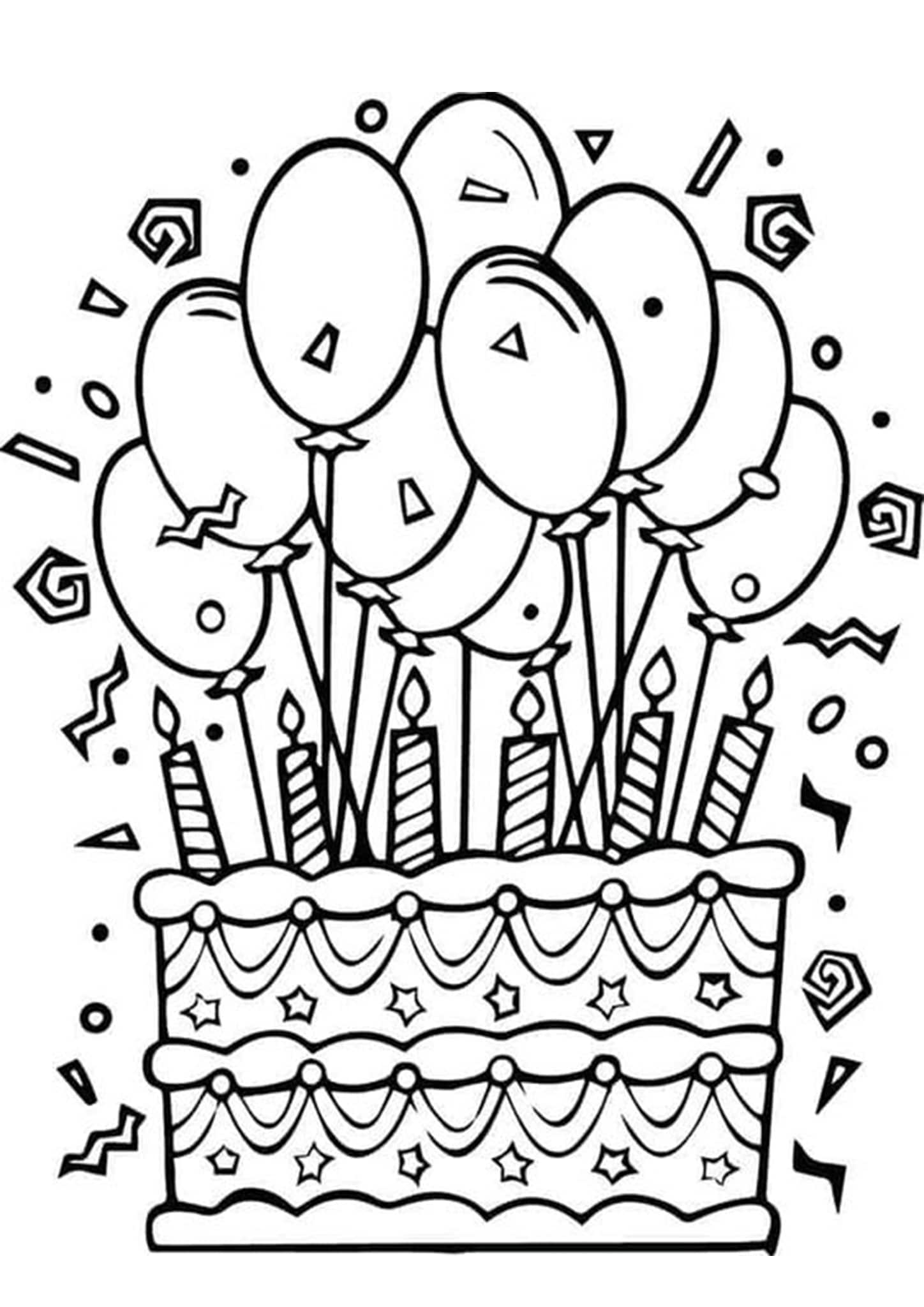 Free easy to print happy birthday coloring pages