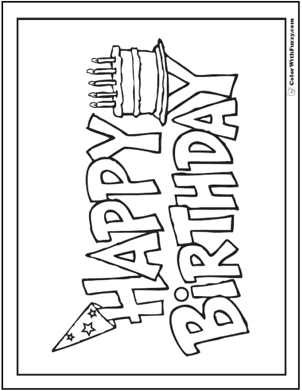 Birthday coloring pages â printable and digital coloring pages