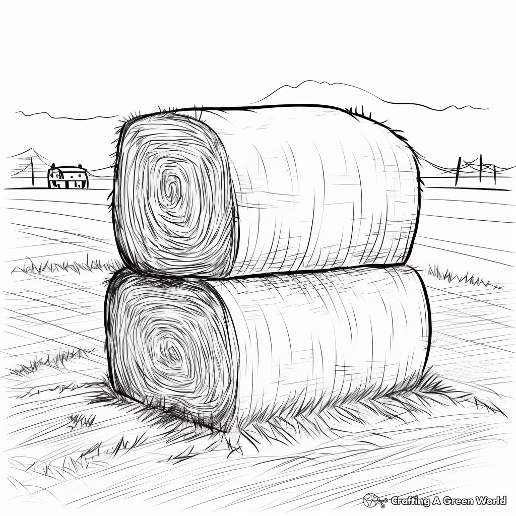 Hay bale coloring pages