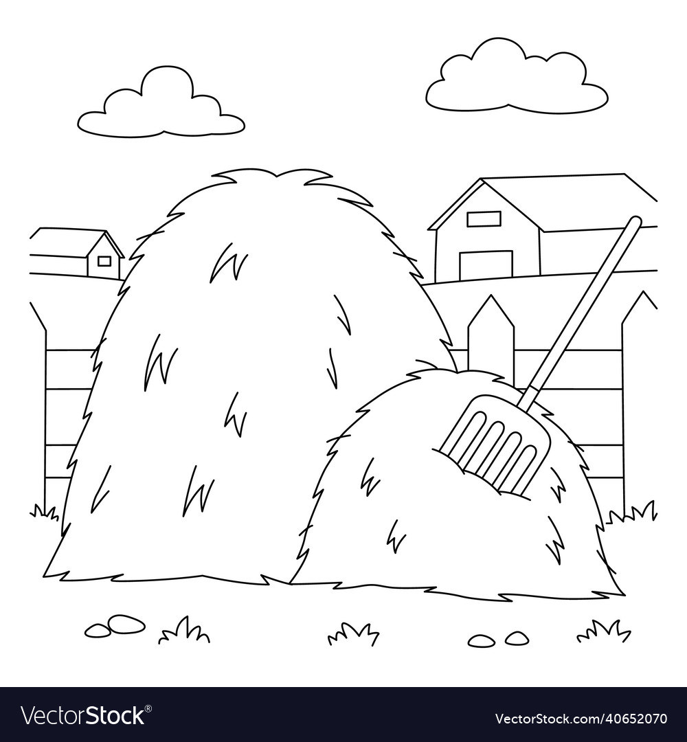 Haystack coloring page for kids royalty free vector image