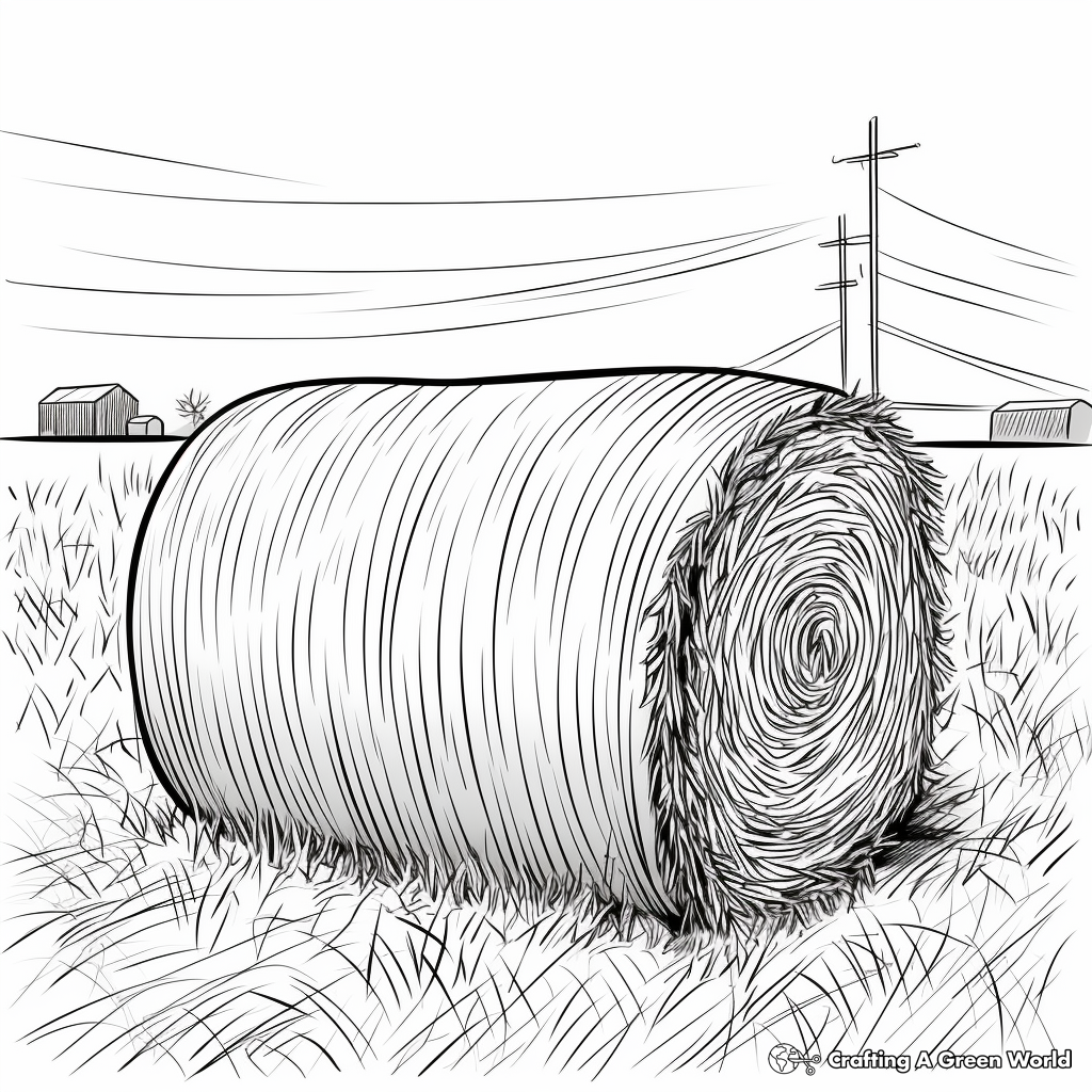 Hay bale coloring pages