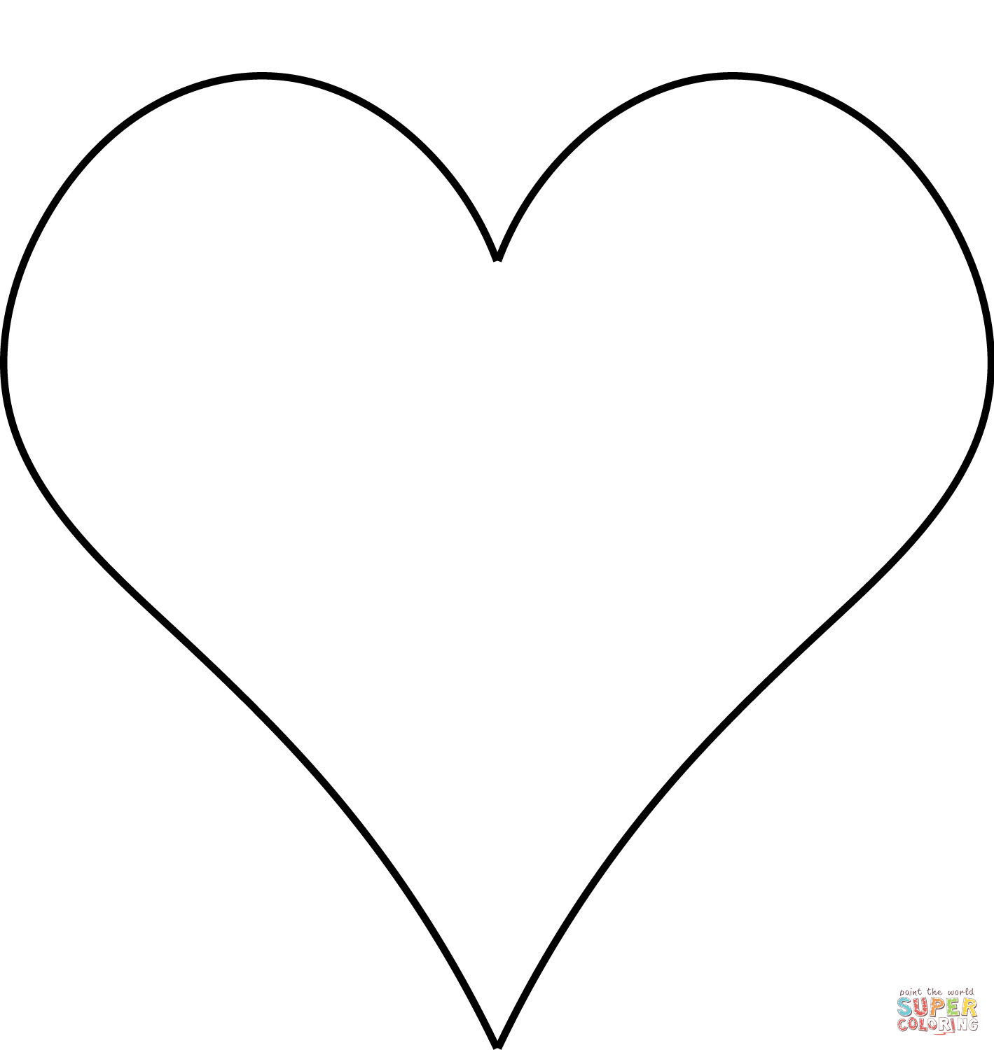 Simple heart coloring page free printable coloring pages