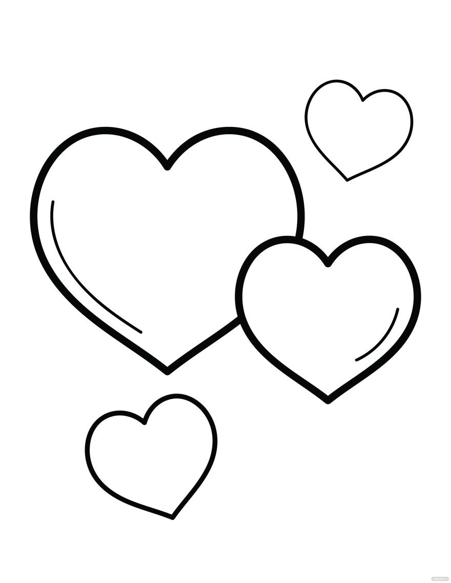 Free easy heart coloring page for kids