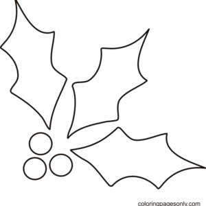 Christmas holly coloring pages printable for free download