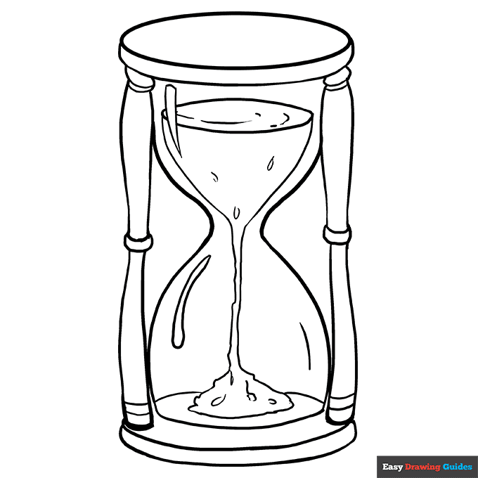 Hourglass coloring page easy drawing guides