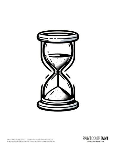 Hourglass coloring clipart at