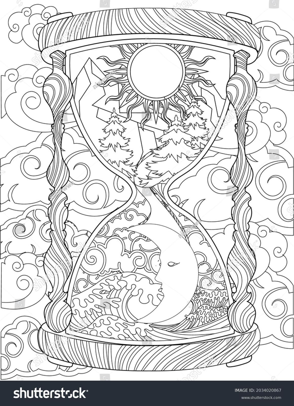 Thousand coloring book clock royalty