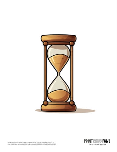 Hourglass coloring clipart at