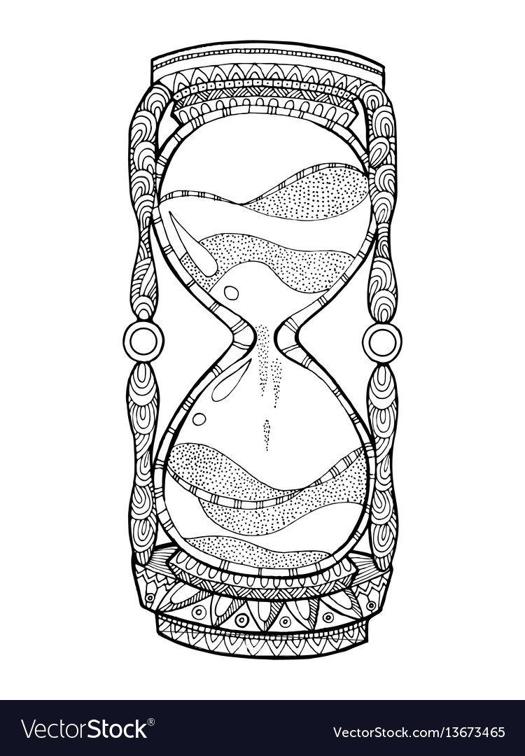 Hourglass coloring book royalty free vector image