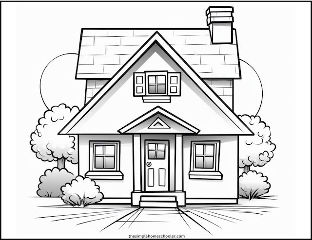 Best free house coloring pages easy print