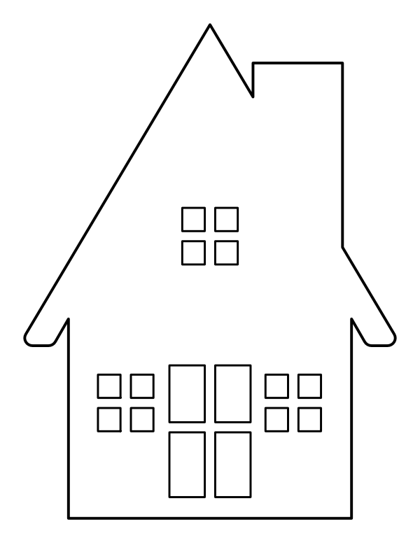 Printable simple house coloring page