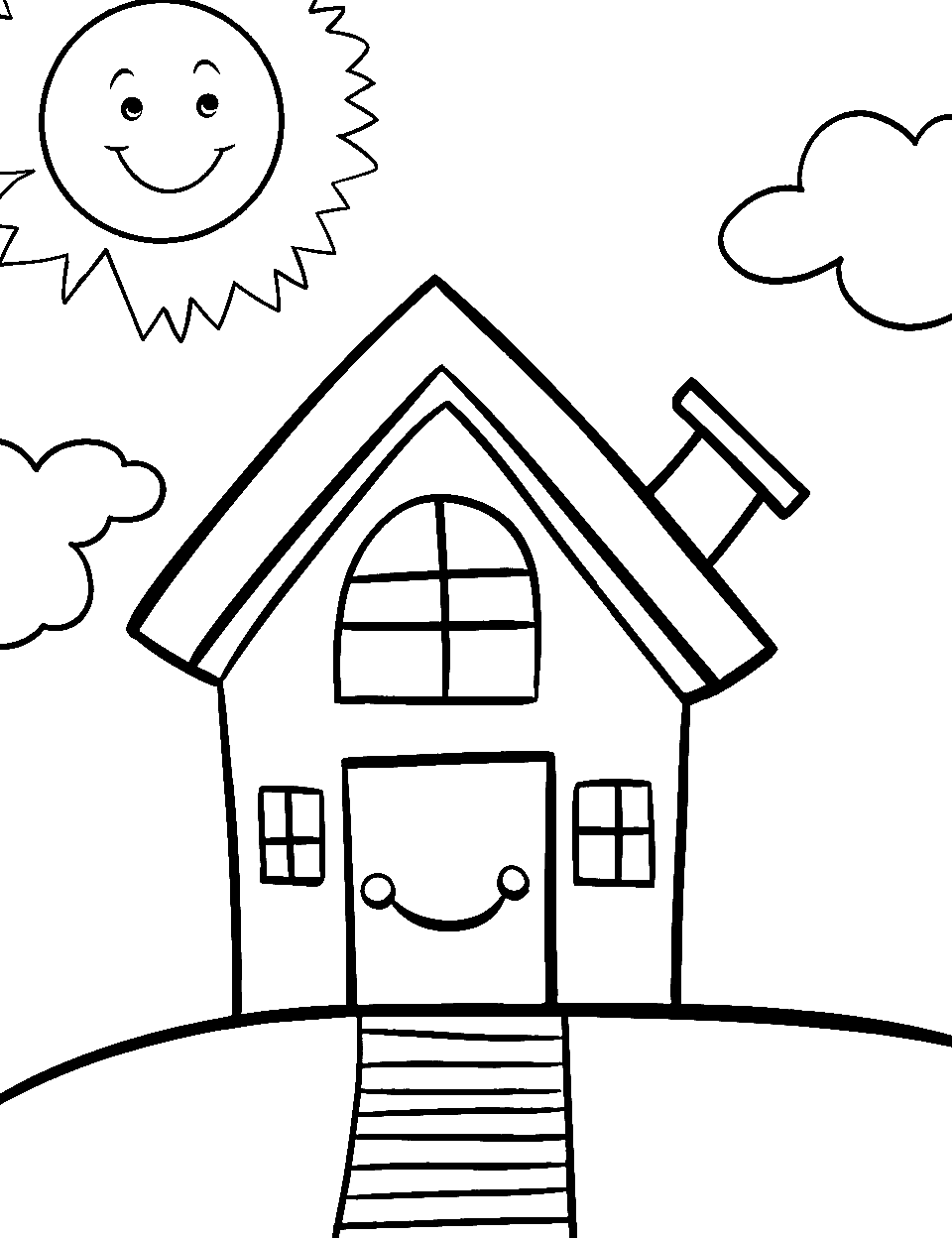 Free house coloring pages for kids printable sheets