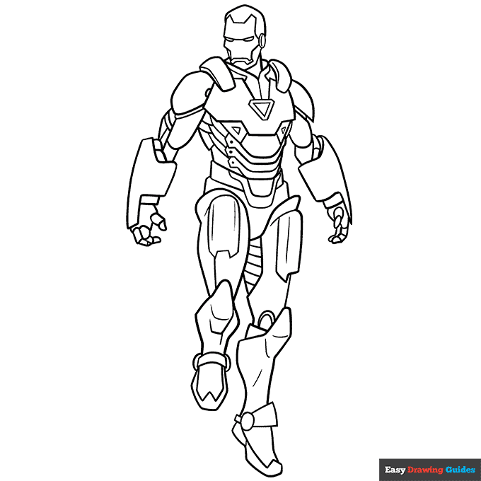 Iron man coloring page easy drawing guides