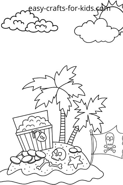 Pirate coloring pages for kids