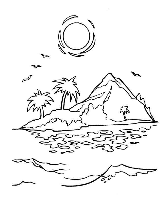 Stunning sunset coloring pages