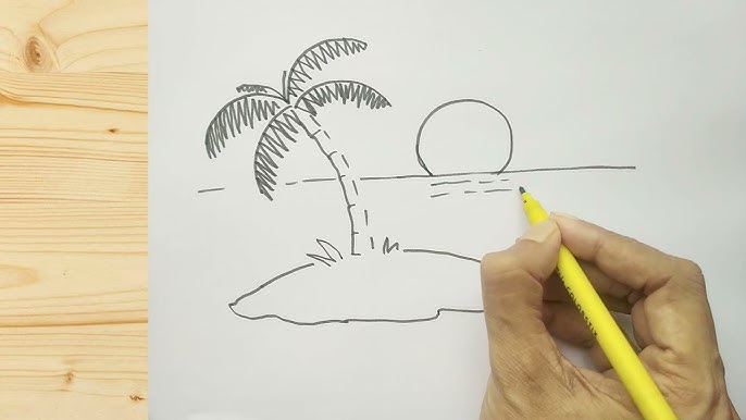 How to draw an island easy drawing coloring pages yzarts