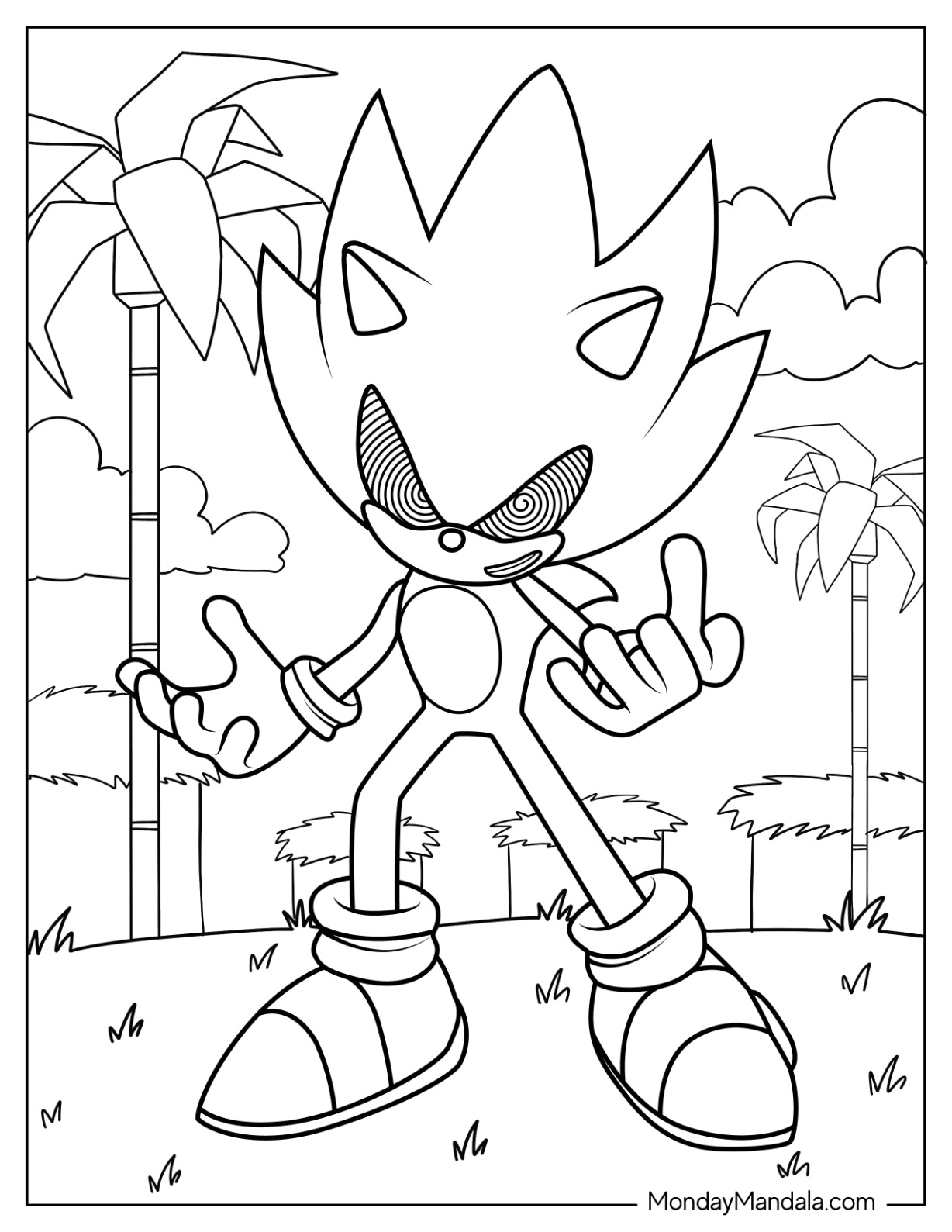 Sonic exe coloring pages free pdf printables