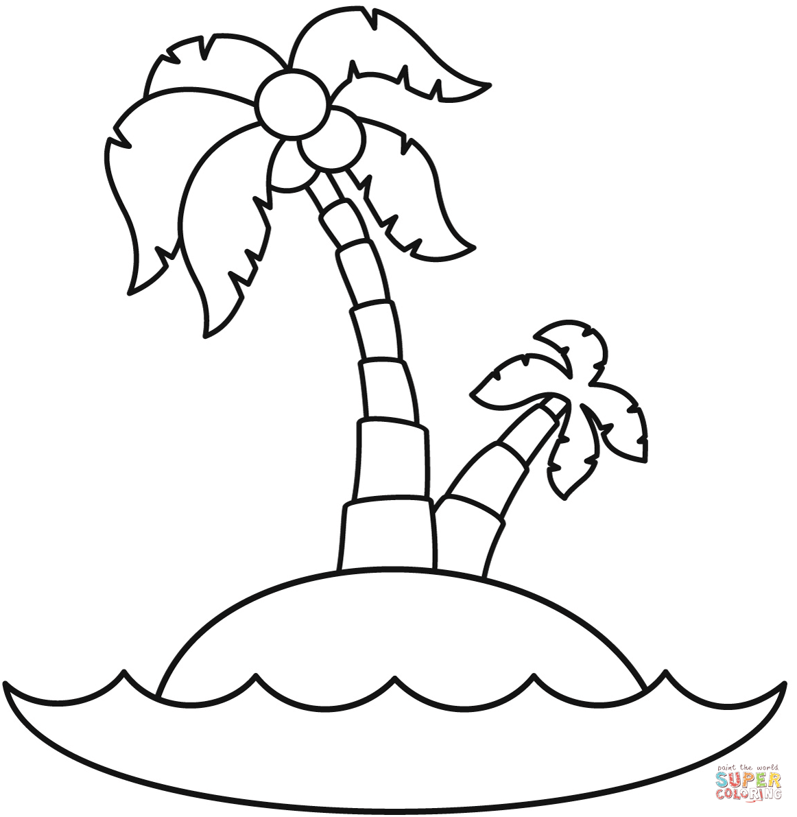 Island coloring page free printable coloring pages