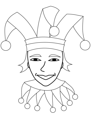 Jester face coloring page free printable coloring pages