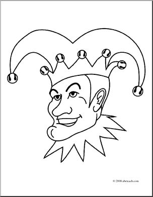 Clip art jester coloring page i