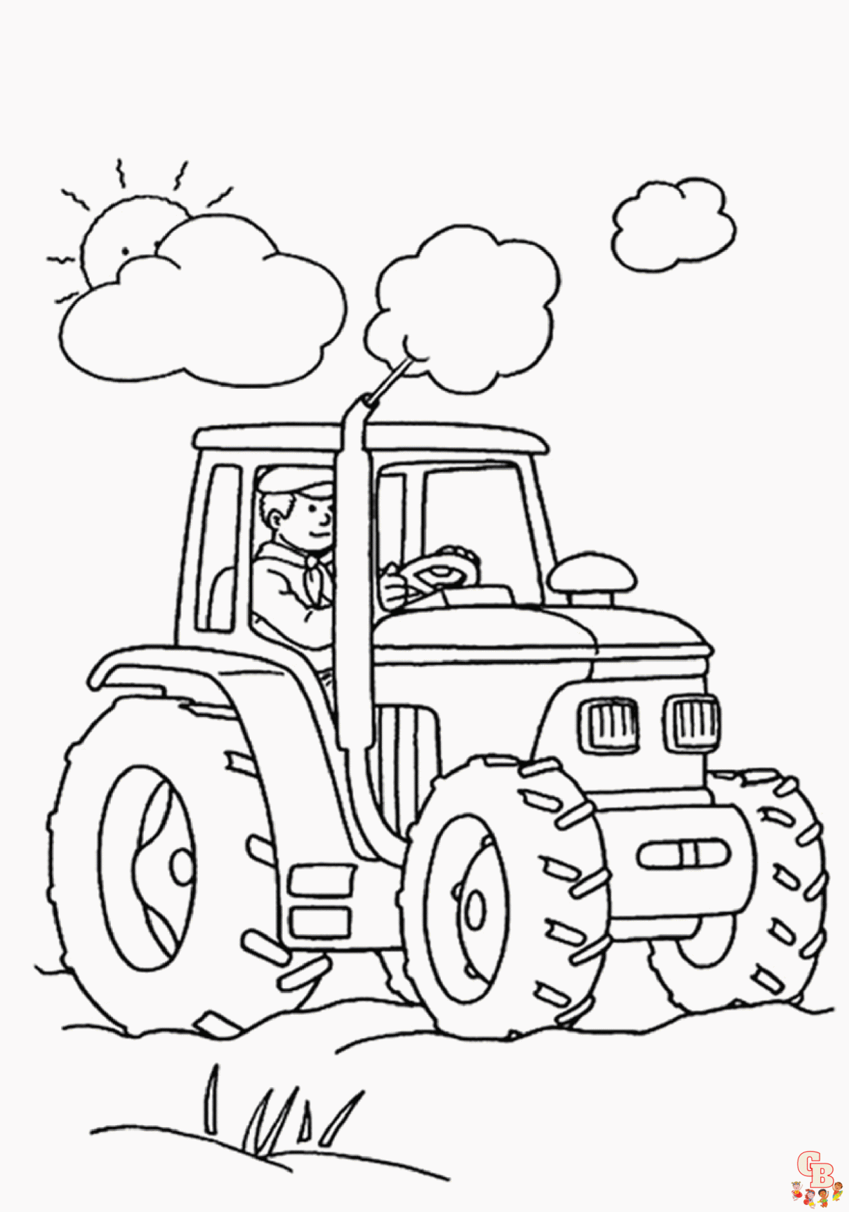 Tractor coloring pages for kids