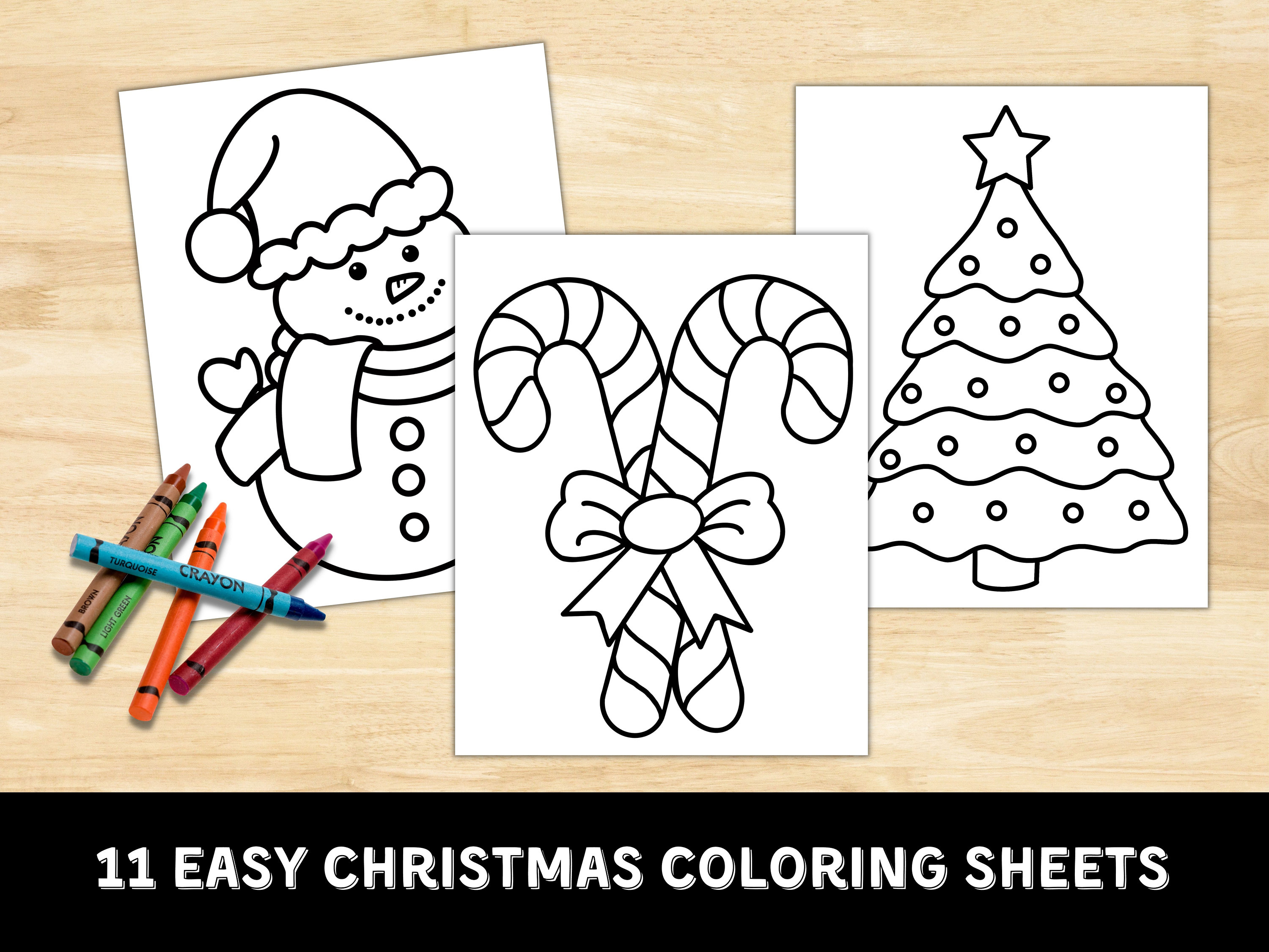 Beginner christmas coloring sheets coloring page winter holiday art instant digital download christmas digital download