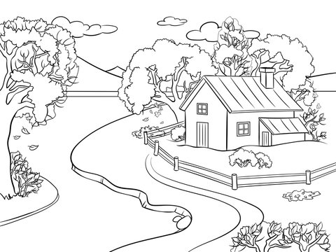 Landscape coloring book images â browse photos vectors and video